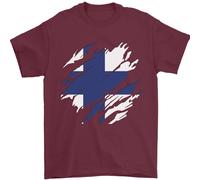 T-Shirt Con Bandiera Della Finlandia Giorno Finlandese Calcio Uomo 100% Cotone