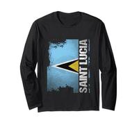 T-shirt con bandiera di Santa Lucia Maglia a Manica