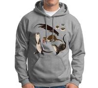 T-shirt con cappuccio da uomo Otters of the World Animal Lovers regalo...
