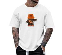 T Shirt con Disegni Strani Shirt Bianche Lino Cashmere Bottoni Azzurra Rete Contenitive Pesante Celeste Snellenti Carne Bucherellata Simpatica dei Personaggi Large Bianco Tee