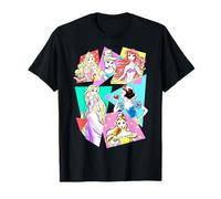 T-shirt con disegno pop art neon delle Principesse Disney Maglietta