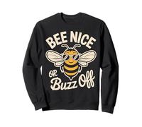 T-Shirt con Divertente Grafica Bee Nice o Buzz off Bee Pun Felpa