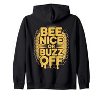 T-Shirt con Divertente Grafica Bee Nice o Buzz off Bee Pun Felpa con Cappuccio