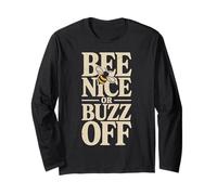T-Shirt con Divertente Grafica Bee Nice o Buzz off Bee Pun Maglia a Manica