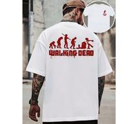 T-shirt con fan di The Walking Dead Evolution , T-shirt da uomo con stampa fronte-retro, alla moda, casual, girocollo, in cotone 220 g/m2 (1 pezzo) T-shirt da uomo in cotone alla moda con stampa front