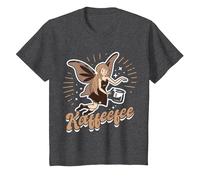 T-Shirt con Fata Divertente per Fan della Caffeina Maglietta, Bambini, Grigio Scuro, 2 Anni