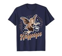 T-Shirt con Fata Divertente per Fan della Caffeina Maglietta, Uomo, Navy, L