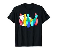 T-shirt con gattino con gatto che bussa sopra i perni da bowling Maglietta