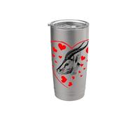 T-shirt con gazzella amante delle gazzelle stile retrò animali cervi cuore Bicchiere termico in acciaio inox doppia parete