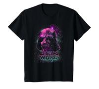T-Shirt con Grafica a Forma di Nebulosa con Logo Star Wars Darth Vader Maglietta, Bambini, Nero, 12 Anni