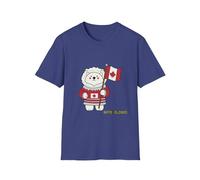 T-shirt con grafica carina con orso canadese, maglietta unisex, regalo per il giorno del Canada, camicia amante degli animali, moda estiva, Metro Blu, M
