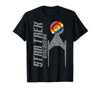 T-shirt con grafica della nave a righe arcobaleno di Star Trek Discovery Maglietta