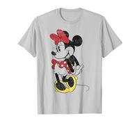 T-shirt con grafica Disney Minnie Mouse vintage e carina Maglietta, Uomo, Argento, L