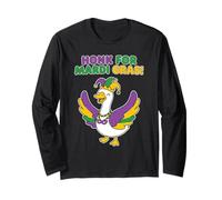T-Shirt con Grafica Honk for Mardi Gras Goose Jester Parade Maglia a Manica