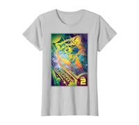 T-Shirt con Grafica Marvel Rocket Guardians of Galaxy 2 Space Maglietta, Donna, Argento, S