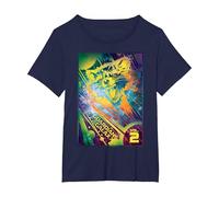 T-Shirt con Grafica Marvel Rocket Guardians of Galaxy 2 Space Maglietta, Donna Plus-Size, Navy, 3X