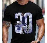T-shirt con grafica Stephen Curry 30, t-shirt girocollo da uomo, 220 g/m², manica corta estiva in puro cotone (1 pezzo) T-shirt da uomo a maniche corte e scollo tondo, casual, stampata, comoda, morbid