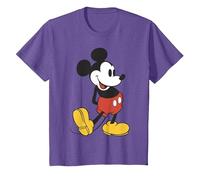 T-shirt con grafica vintage Disney Mickey Mouse Leg Kick Maglietta, Bambini, Viola Mélange, 4 anni