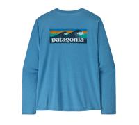Patagonia - Maglietta da trekking leggera e traspirante a maniche lunghe - M's L/S Cap Cool Daily Shirt Boardshort Logo Shore Blue Light X-Dye per Uomo in Poliestere Riciclato - Taglia L