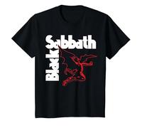T-Shirt con Logo Black Sabbath Demon Maglietta, Bambini, Nero, 4 Anni