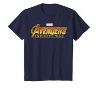 T-Shirt con Logo Dorato Marvel Avengers Infinity War Maglietta, Bambini, Navy, 3 Anni