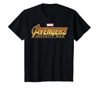 T-Shirt con Logo Dorato Marvel Avengers Infinity War Maglietta, Bambini, Nero, 3 Anni