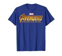 T-Shirt con Logo Dorato Marvel Avengers Infinity War Maglietta, Uomo, Blu Reale, 3XL