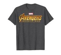 T-Shirt con Logo Dorato Marvel Avengers Infinity War Maglietta, Uomo, Grigio Scuro, 3XL