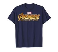 T-Shirt con Logo Dorato Marvel Avengers Infinity War Maglietta, Uomo, Navy, S