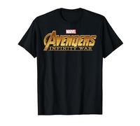 T-Shirt con Logo Dorato Marvel Avengers Infinity War Maglietta, Uomo, Nero, 3XL