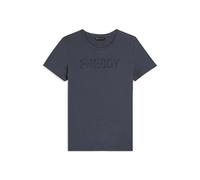 T-shirt con logo frontale in borchie