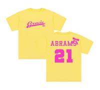 T-shirt con logo Gracie Abrams 21 2025 The Secret of Us Tour Maglietta a maniche corte in cotone da uomo donna Streetwear Top, Giallo, S