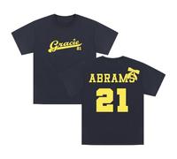 T-shirt con logo Gracie Abrams 21 2025 The Secret of Us Tour Maglietta a maniche corte in cotone da uomo donna Streetwear Top, Marina Militare, XS
