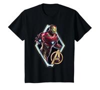 T-Shirt con Logo Iron Man dei Marvel Avengers Endgame Maglietta, Bambini, Nero, 6 Anni