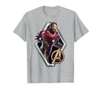 T-Shirt con Logo Iron Man dei Marvel Avengers Endgame Maglietta, Uomo, Grigio Melange, S