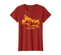 T-Shirt con Mappa Impero Romano Maglietta, Donna, Mirtillo Rosso, L