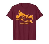 T-Shirt con Mappa Impero Romano Maglietta, Uomo, Bordeaux, L
