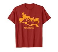 T-Shirt con Mappa Impero Romano Maglietta, Uomo, Mirtillo Rosso, L