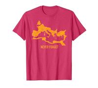 T-Shirt con Mappa Impero Romano Maglietta, Uomo, Rosso mélange, L