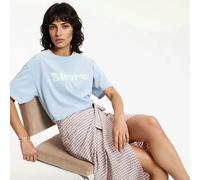 T-shirt con messaggio, scollo rotondo, maniche corte Blu XL Message