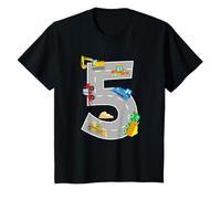 T-shirt con motivo ruspa per il 5° compleanno, per cantieri e auto Maglietta