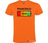 T-shirt con Nome e Batteria Quasi Carica 100%