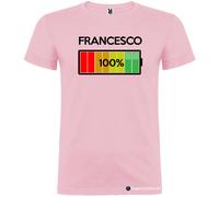 T-shirt con Nome e Batteria Quasi Carica 100%