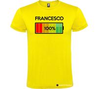 T-shirt con Nome e Batteria Quasi Carica 100%