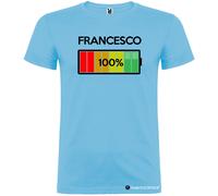 T-shirt con Nome e Batteria Quasi Carica 100%