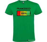 T-shirt con Nome e Batteria Quasi Carica 100%