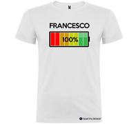 T-shirt con Nome e Batteria Quasi Carica 100%
