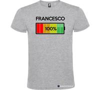 T-shirt con Nome e Batteria Quasi Carica 100%