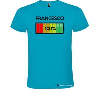 T-shirt con Nome e Batteria Quasi Carica 100%