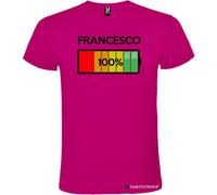 T-shirt con Nome e Batteria Quasi Carica 100%